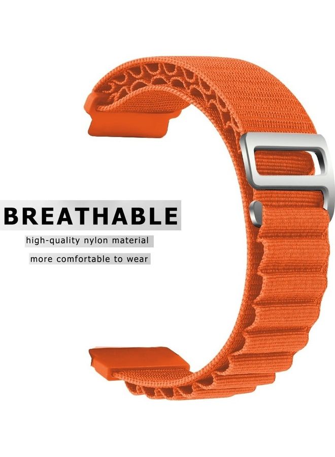 Alpine Loop Band 20mm Nylon Woven Sport Watch Strap Compatible with Galaxy Watch5 Pro/Galaxy Watch5/Galaxy Watch4/Galaxy Watch4 Classic/Galaxy Watch3/ Galaxy Watch Active 2/Galaxy Watch Active Orange
