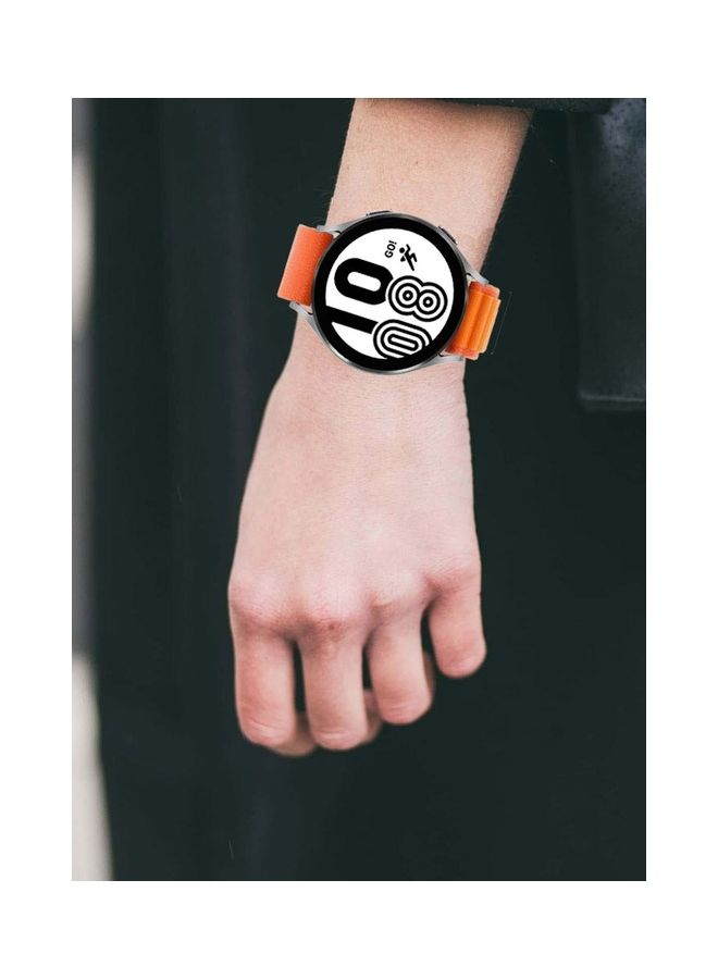 Alpine Loop Band 20mm Nylon Woven Sport Watch Strap Compatible with Galaxy Watch5 Pro/Galaxy Watch5/Galaxy Watch4/Galaxy Watch4 Classic/Galaxy Watch3/ Galaxy Watch Active 2/Galaxy Watch Active Orange
