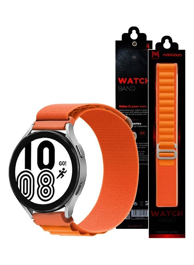 Alpine Loop Band 20mm Nylon Woven Sport Watch Strap Compatible with Galaxy Watch5 Pro/Galaxy Watch5/Galaxy Watch4/Galaxy Watch4 Classic/Galaxy Watch3/ Galaxy Watch Active 2/Galaxy Watch Active Orange