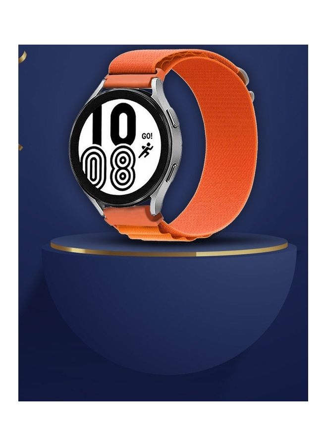 Alpine Loop Band 20mm Nylon Woven Sport Watch Strap Compatible with Galaxy Watch5 Pro/Galaxy Watch5/Galaxy Watch4/Galaxy Watch4 Classic/Galaxy Watch3/ Galaxy Watch Active 2/Galaxy Watch Active Orange