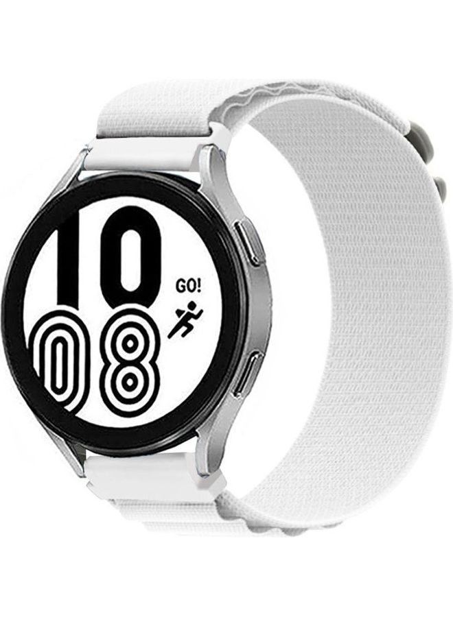 MARGOUN - Alpine Loop Band 20mm Nylon Woven Sport Watch Strap Compatible with Galaxy Watch5 Pro/Galaxy Watch5/Galaxy Watch4/Galaxy Watch4 Classic/Galaxy Watch3/ Galaxy Watch Active 2/Galaxy Watch Active White - Image 1