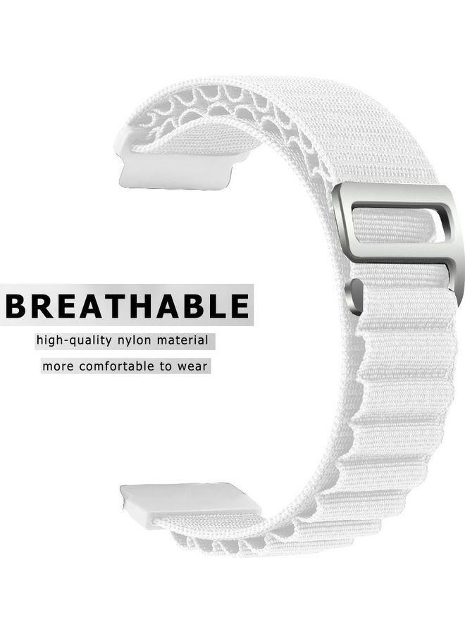 MARGOUN - Alpine Loop Band 20mm Nylon Woven Sport Watch Strap Compatible with Galaxy Watch5 Pro/Galaxy Watch5/Galaxy Watch4/Galaxy Watch4 Classic/Galaxy Watch3/ Galaxy Watch Active 2/Galaxy Watch Active White - Image 1