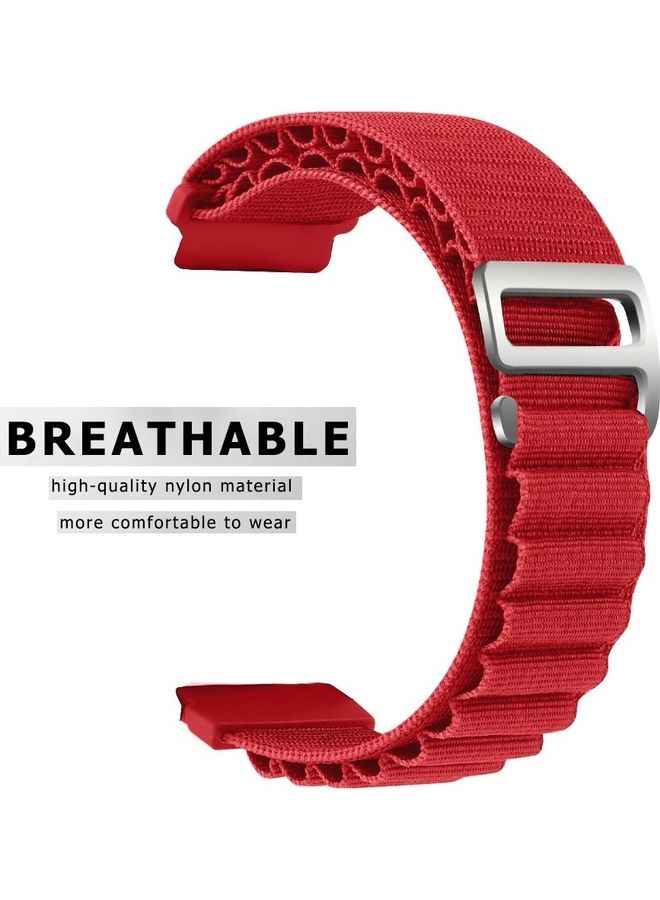 MARGOUN Alpine Loop Band 20mm Nylon Woven Sport Watch Strap Compatible with Galaxy Watch5 Pro/Galaxy Watch5/Galaxy Watch4/Galaxy Watch4 Classic/Galaxy Watch3/ Galaxy Watch Active 2/Galaxy Watch Active Red - Image 2