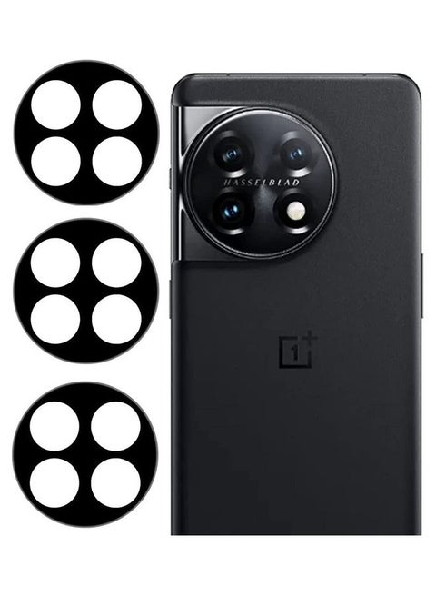 3Pack for OnePlus 11 Camera Lens Protector 9H Tempered Glass 3D Anti-Scratch Case Friendly Shatterproof Full Coverage Black