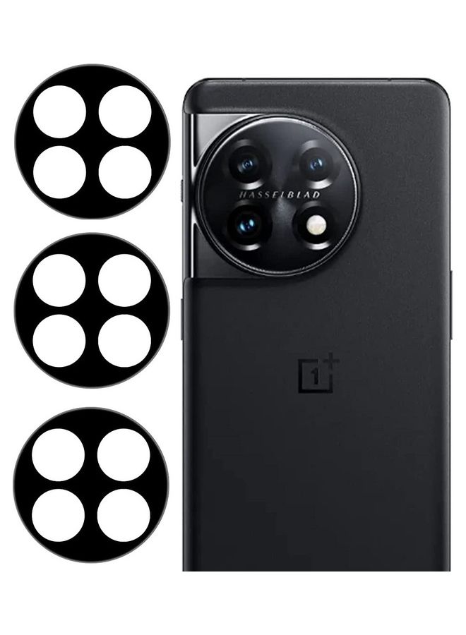 MARGOUN - 3Pack for OnePlus 11 Camera Lens Protector 9H Tempered Glass 3D Anti-Scratch Case Friendly Shatterproof Full Coverage Black - Image 1