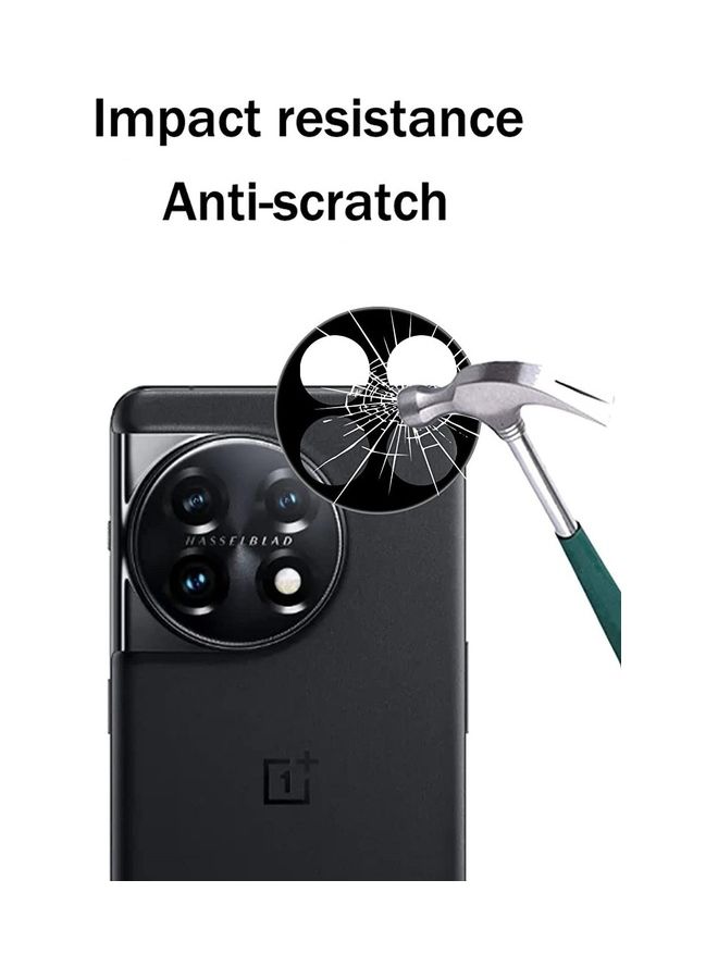 MARGOUN - 3Pack for OnePlus 11 Camera Lens Protector 9H Tempered Glass 3D Anti-Scratch Case Friendly Shatterproof Full Coverage Black - Image 1