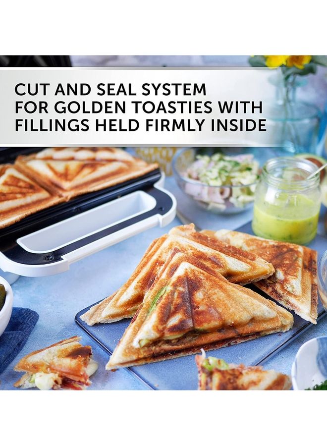 Breville - Deep Fill Toastie Maker 2 Slice Sandwich Toaster Non-Stick Plates Cooks A Toastie In 5 Minutes 800 W VST091 White - Image 1