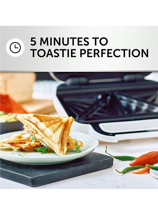 Breville - Deep Fill Toastie Maker 2 Slice Sandwich Toaster Non-Stick Plates Cooks A Toastie In 5 Minutes 800 W VST091 White - Image 1