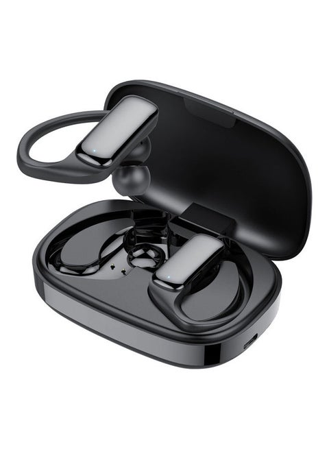 True Wireless Earbuds, Sporty In-Ear Bluetooth v5.3 ENC Earphones with Noise Cancelling, Mic, 42H Playback Time, Intelligent Touch Controls and Wireless Charging Case for iPhone 14 Epic. Black