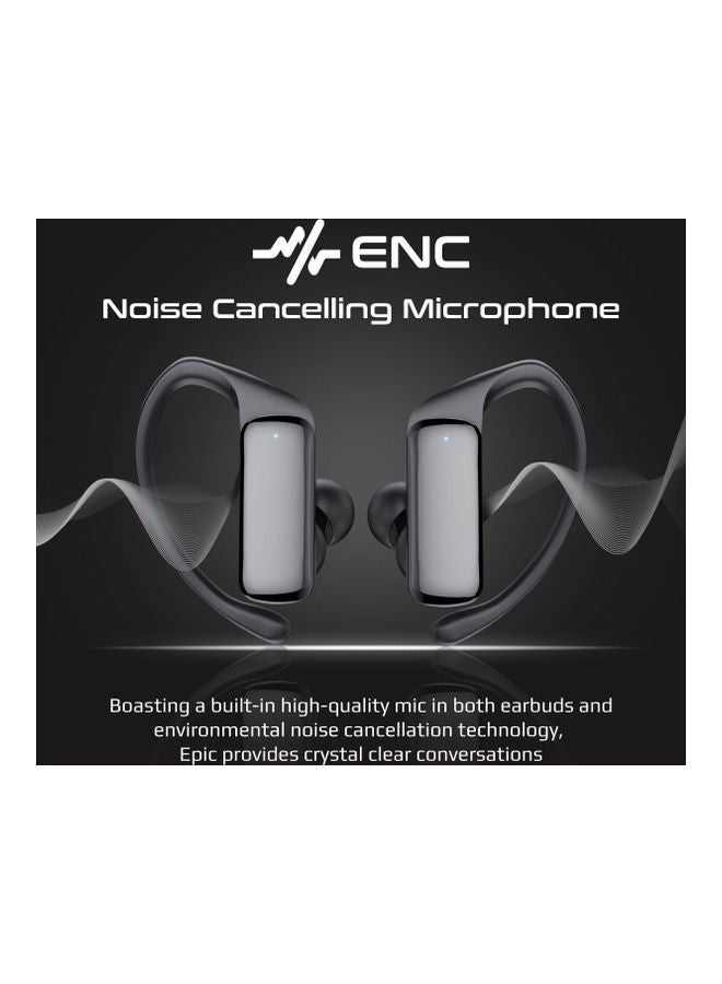 PROMATE - True Wireless Earbuds, Sporty In-Ear Bluetooth v5.3 ENC Earphones with Noise Cancelling, Mic, 42H Playback Time, Intelligent Touch Controls and Wireless Charging Case for iPhone 14 Epic. Black - Image 1