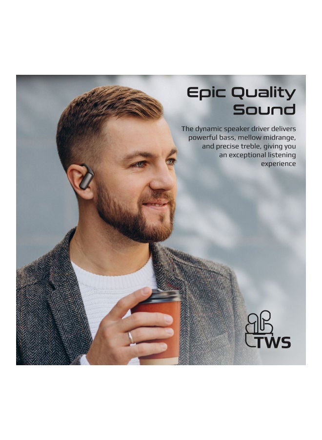 PROMATE - True Wireless Earbuds, Sporty In-Ear Bluetooth v5.3 ENC Earphones with Noise Cancelling, Mic, 42H Playback Time, Intelligent Touch Controls and Wireless Charging Case for iPhone 14 Epic. Black - Image 1