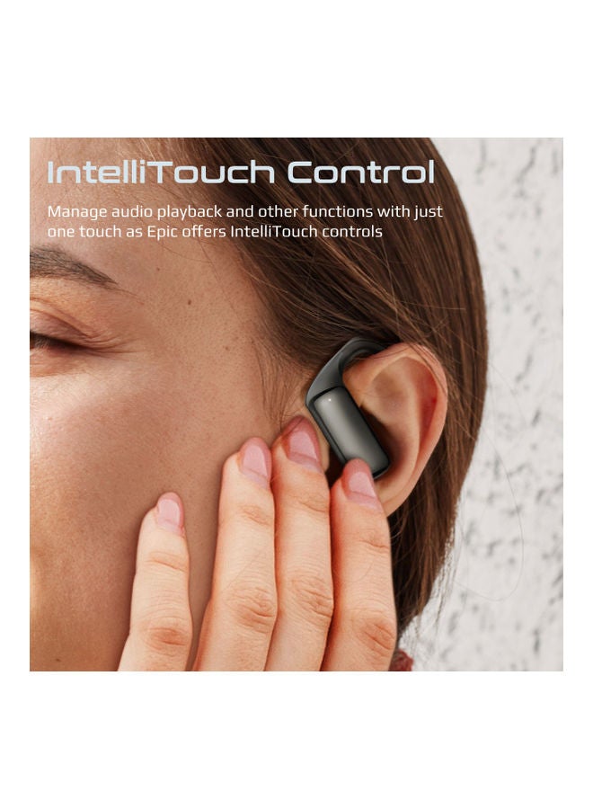 PROMATE - True Wireless Earbuds, Sporty In-Ear Bluetooth v5.3 ENC Earphones with Noise Cancelling, Mic, 42H Playback Time, Intelligent Touch Controls and Wireless Charging Case for iPhone 14 Epic. Black - Image 1