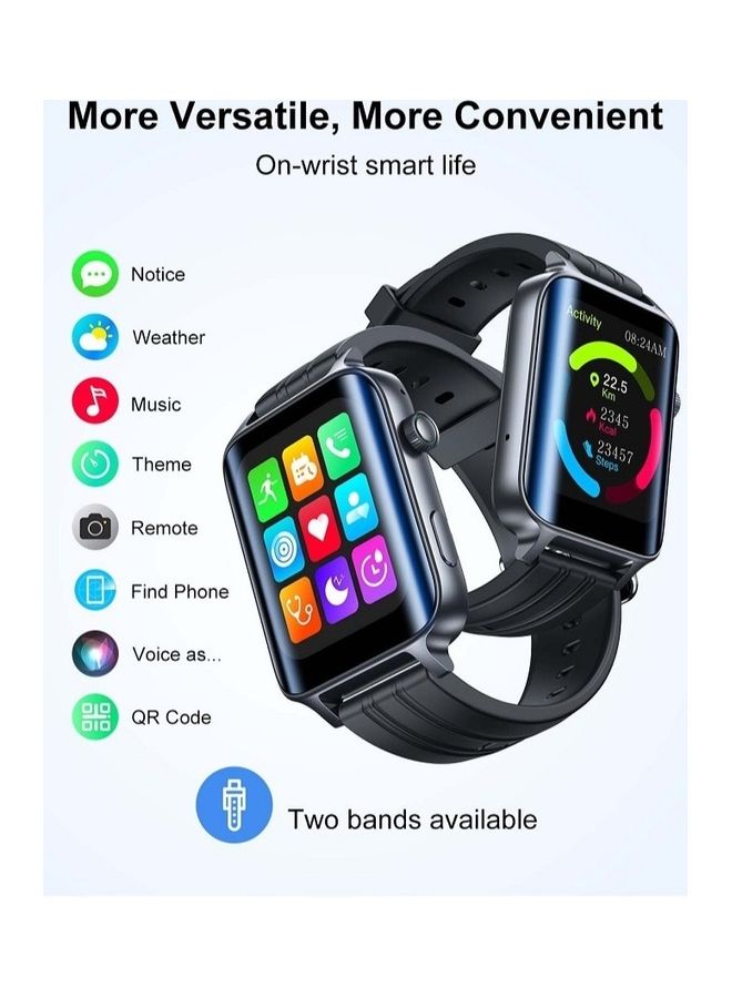 JOYROOM - Smart Watch Answer Make Calls 1.85 Inch Fitness Tracker With Bluetooth Dial Calls Heart Rate Sleep Monitor Pedometer IP68 Waterproof For Android Phones Black - Image 1