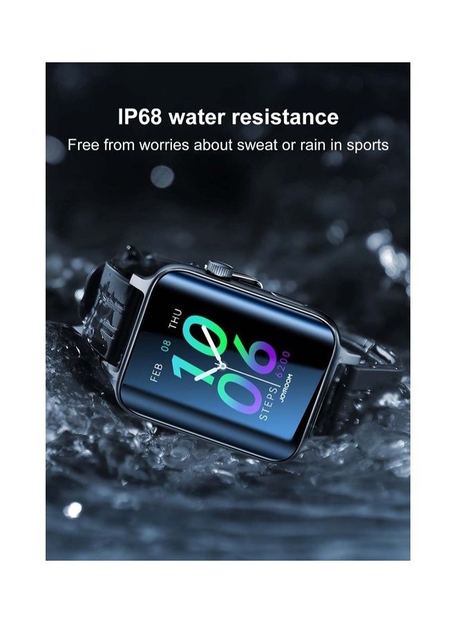 JOYROOM - Smart Watch Answer Make Calls 1.85 Inch Fitness Tracker With Bluetooth Dial Calls Heart Rate Sleep Monitor Pedometer IP68 Waterproof For Android Phones Black - Image 1