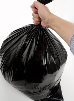 Hotpack 12-Piece Heavy Duty Garbage Bags X-Large 60 Gallon Black 95x120cm  - Image 3