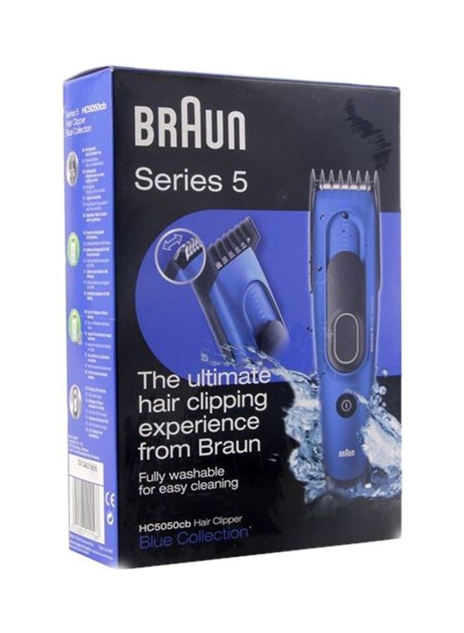 BRAUN - HC 5050 Rechargeable Hair Clipper Fully Washable Blue - Image 1