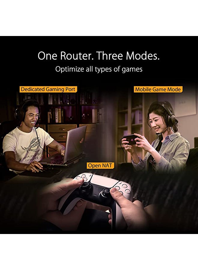 ASUS - TUF AX5400 Dual Band WiFi 6 Gaming Router, AiMesh, 2.4G Hz / 5 GHz Operating Frequency, 574+4804 Mbps, AX technology black - Image 1