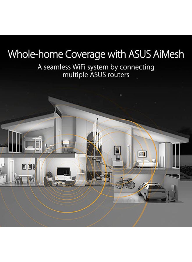ASUS - TUF AX5400 Dual Band WiFi 6 Gaming Router, AiMesh, 2.4G Hz / 5 GHz Operating Frequency, 574+4804 Mbps, AX technology black - Image 1