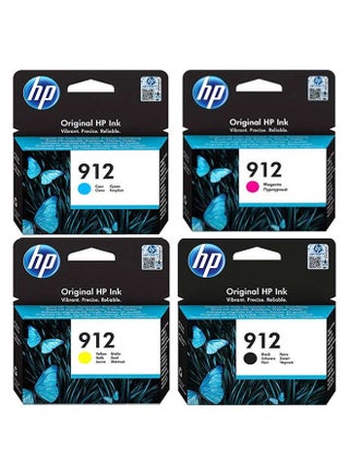 مجموعة مكونة من 4 خراطيش حبر أصلية HP 912 باللون الأسود والسماوي والأصفر والأرجواني - v1678352365/N47112024A_1