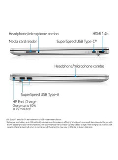 HP 15 i3 (Upgraded Version) Laptop With 15.6-Inch Display, â€ŽCore i3-1125G4 Processor/12GB RAM/256GB SSD/â€ŽIntel UHD Graphics/Windows 11 English SILVER  - Image 5