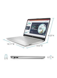 HP 15 i3 (Upgraded Version) Laptop With 15.6-Inch Display, â€ŽCore i3-1125G4 Processor/12GB RAM/256GB SSD/â€ŽIntel UHD Graphics/Windows 11 English SILVER  - Image 4