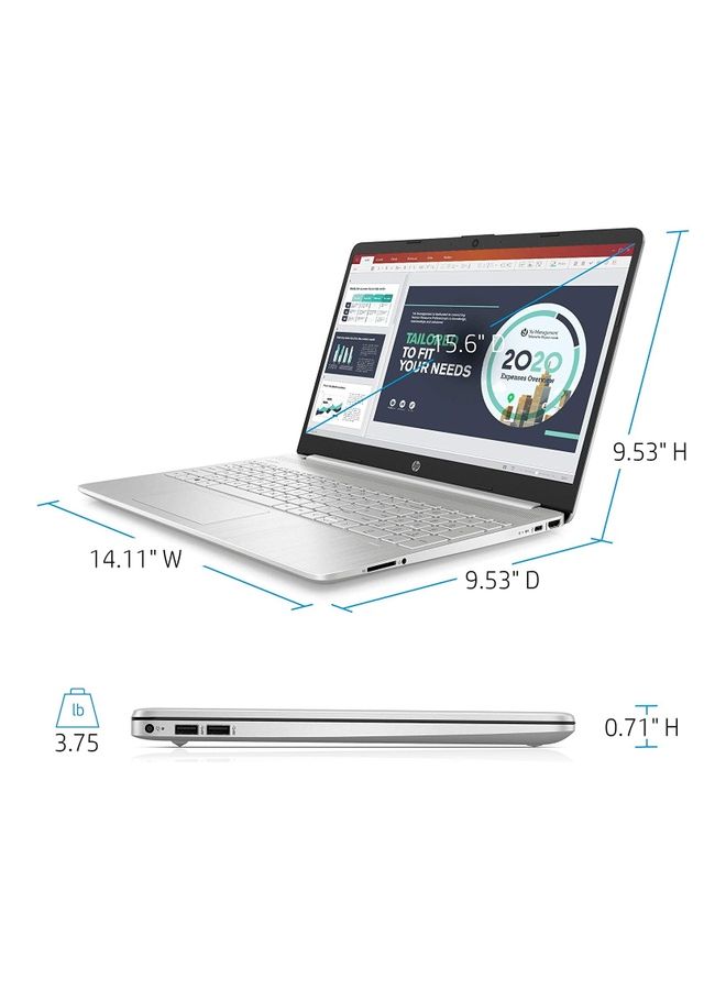 HP - 15 i3 (Upgraded Version) Laptop With 15.6-Inch Display, â€ŽCore i3-1125G4 Processor/12GB RAM/256GB SSD/â€ŽIntel UHD Graphics/Windows 11 English SILVER - Image 1