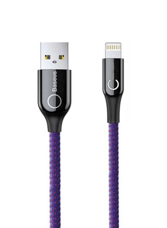 Baseus C-Shaped Light Intelligent Power-Off Lightning Cable Purple/Black - Image 1