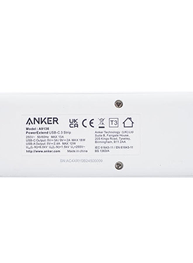 Anker - Power Extend USB-C 3 Strip White - Image 1