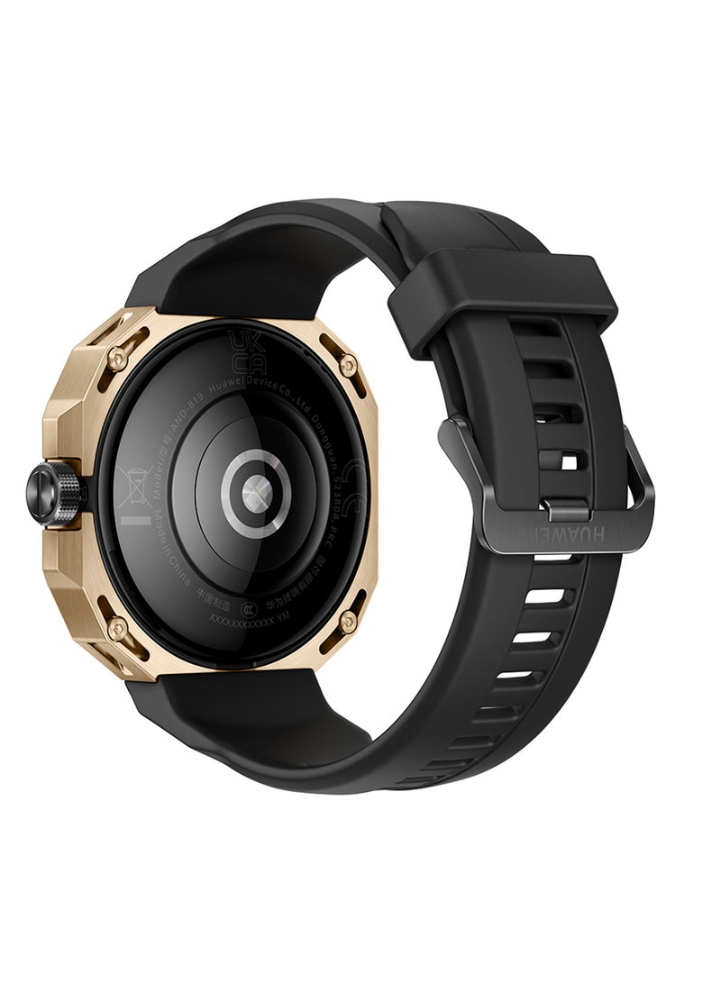 HUAWEI - Watch Gt Cyber Quick-To-Change Cases Military-Level Durability Stylish Watch Faces 100+ Workouts Modes Smart Life Services Health Monitoring Compatible With Android And iOS Wireless Charge Golden/Black - Image 1