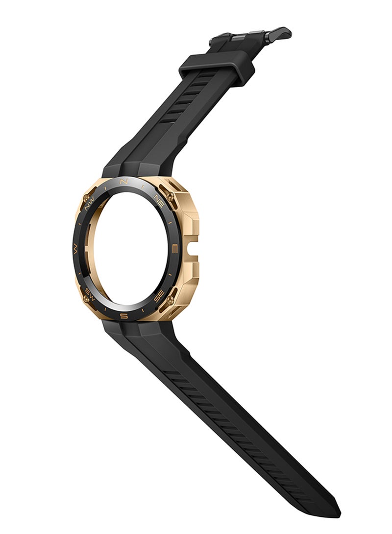 HUAWEI Watch Gt Cyber Case Quick-To-Change Military-Level Durability 316L Stainless Steel Dial With High-Performance Rubber Strap Golden/Black - Image 3