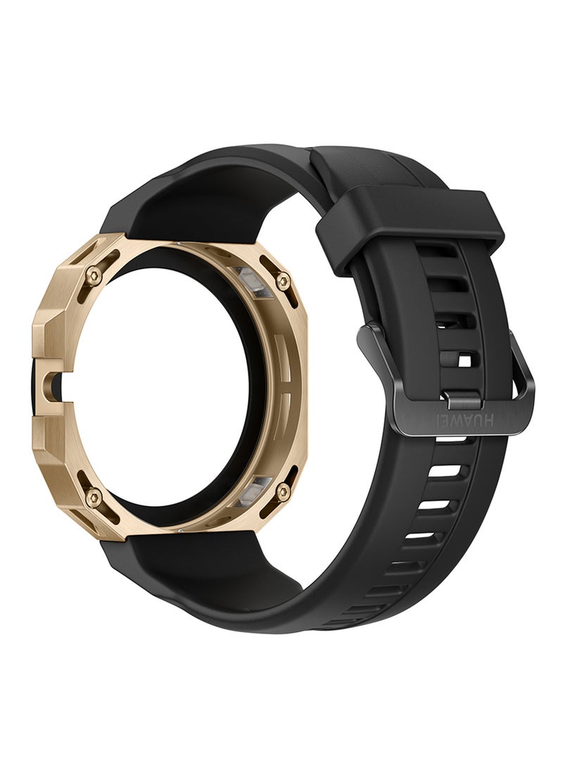 HUAWEI Watch Gt Cyber Case Quick-To-Change Military-Level Durability 316L Stainless Steel Dial With High-Performance Rubber Strap Golden/Black - Image 4