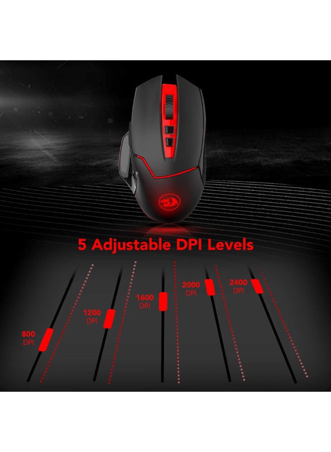 REDRAGON - Redragon M690-1 Wireless Gaming Mouse with DPI Shifting, 2 Side Buttons, 2400 DPI, Ergonomic Design, 8 Buttons-Black - Image 1