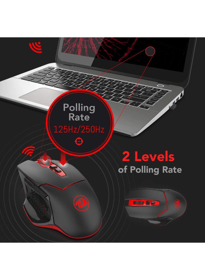 REDRAGON - Redragon M690-1 Wireless Gaming Mouse with DPI Shifting, 2 Side Buttons, 2400 DPI, Ergonomic Design, 8 Buttons-Black - Image 1