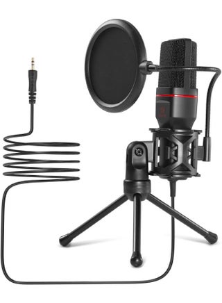 ميكروفون مكثف للاستوديو الاحترافي من Redragon GM100 مع 3.5 ملم XLR/فلتر بوب/حامل ثلاثي القوائم/حامل صدمات لبث الألعاب وتسجيل البث والبث - v1678361411/N43973411A_1
