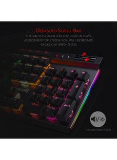 REDRAGON Redragon K580 VATA US layout RGB LED Backlit Mechanical Gaming Keyboard, Blue Switches, 104 Keys Anti-ghosting Macro Keys & Dedicated Media Controls, Onboard Macro Recording  - Image 5