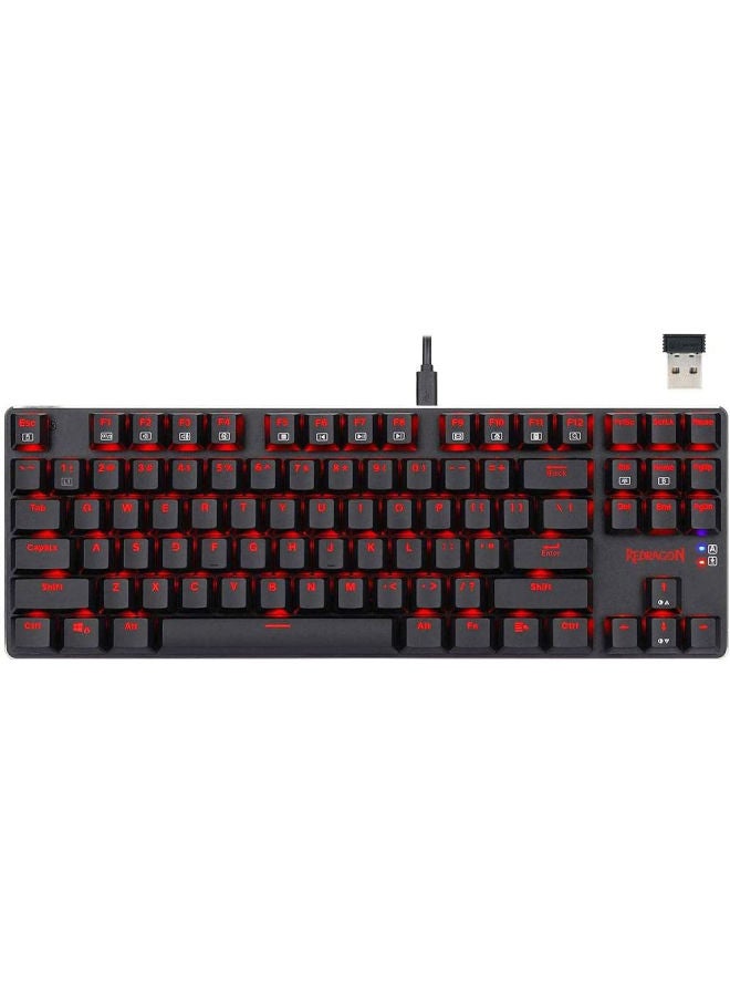 ريدراجون - Redragon K590 Mahoraga Wireless - لوحة مفاتيح ميكانيكية سلكية للألعاب | Outemu Red Switch خطي وصامت | ملف تعريف منخفض 87 مفتاحًا | الكمبيوتر الشخصي / الكمبيوتر المحمول / PS4 - Image 1