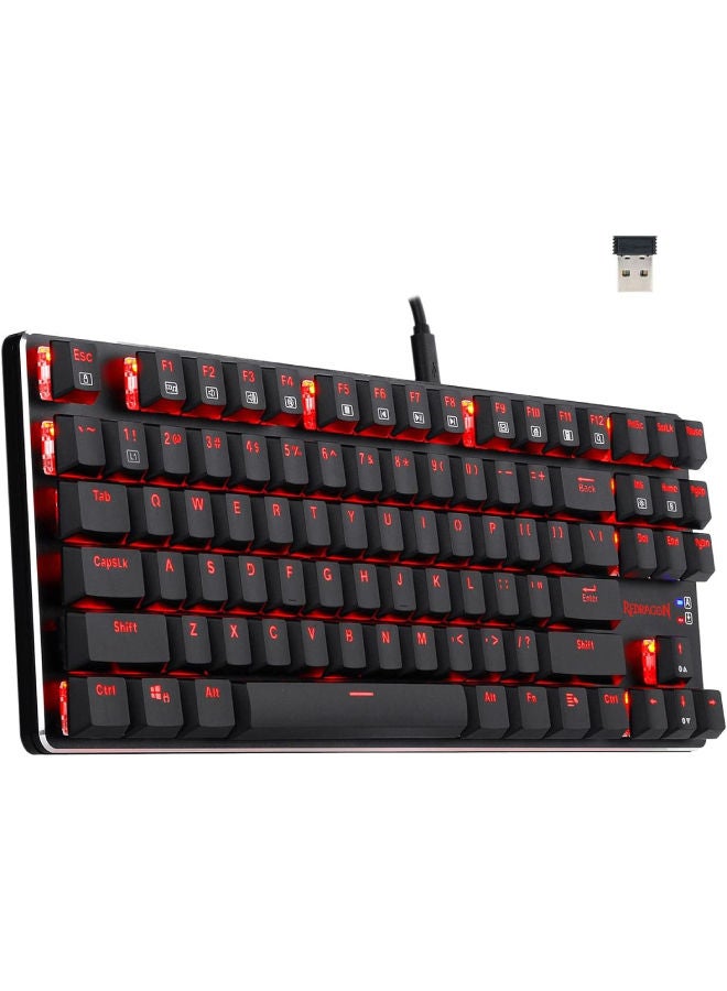 ريدراجون - Redragon K590 Mahoraga Wireless - لوحة مفاتيح ميكانيكية سلكية للألعاب | Outemu Red Switch خطي وصامت | ملف تعريف منخفض 87 مفتاحًا | الكمبيوتر الشخصي / الكمبيوتر المحمول / PS4 - Image 1
