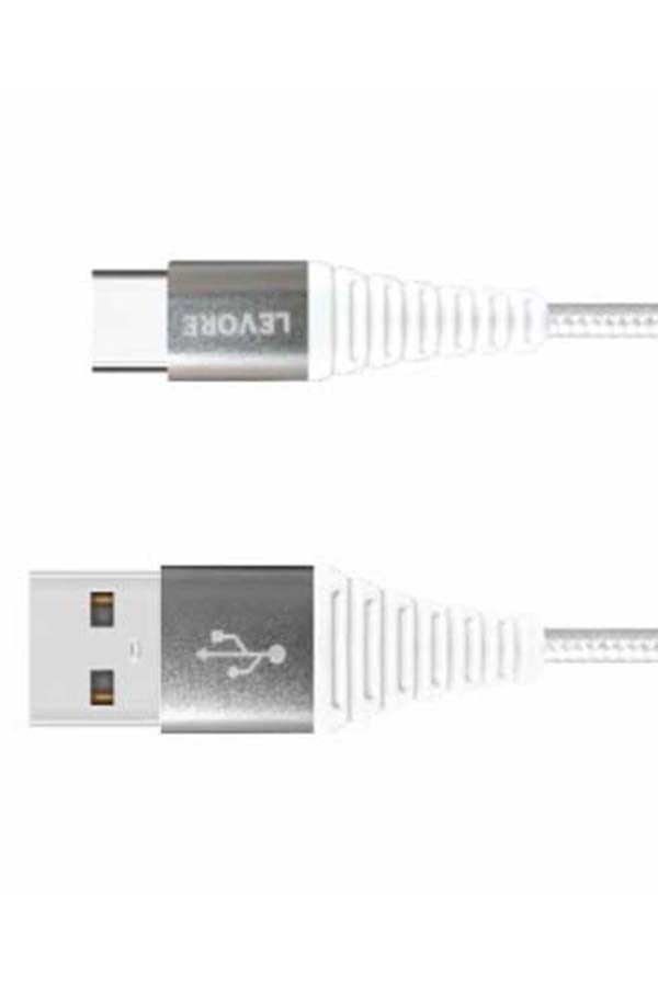 ليفور كابل مضفر من النايلون UAB A إلى USB C، بطول 1 متر. أبيض - Image 5