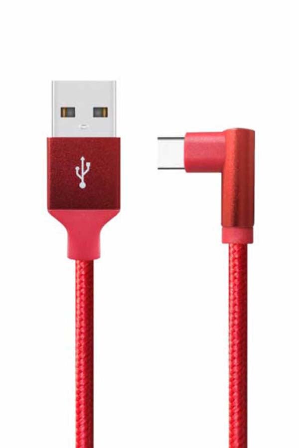 ليفور كابل USB A إلى USB C مضفر من النايلون بزاوية 6 أقدام  - Image 1