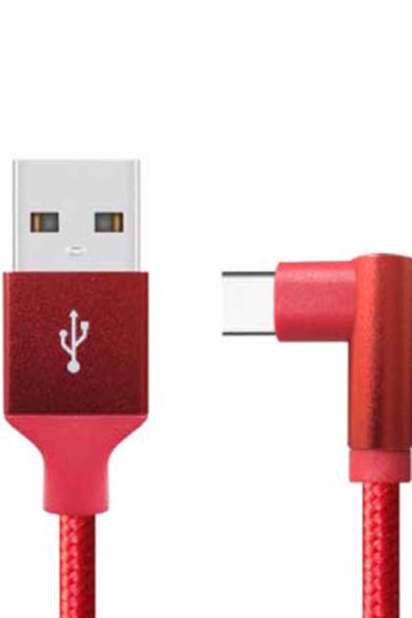 ليفور كابل USB A إلى USB C مضفر من النايلون بزاوية 6 أقدام  - Image 4