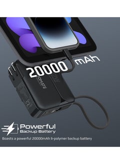 20000 mAh Ultra-compact 20000Mah Fast Charging Power Bank With AC Charger With 27W PD Usb-C And 12W Fast Lightning Charging Connector Black - v1678371216/N53387886A_3