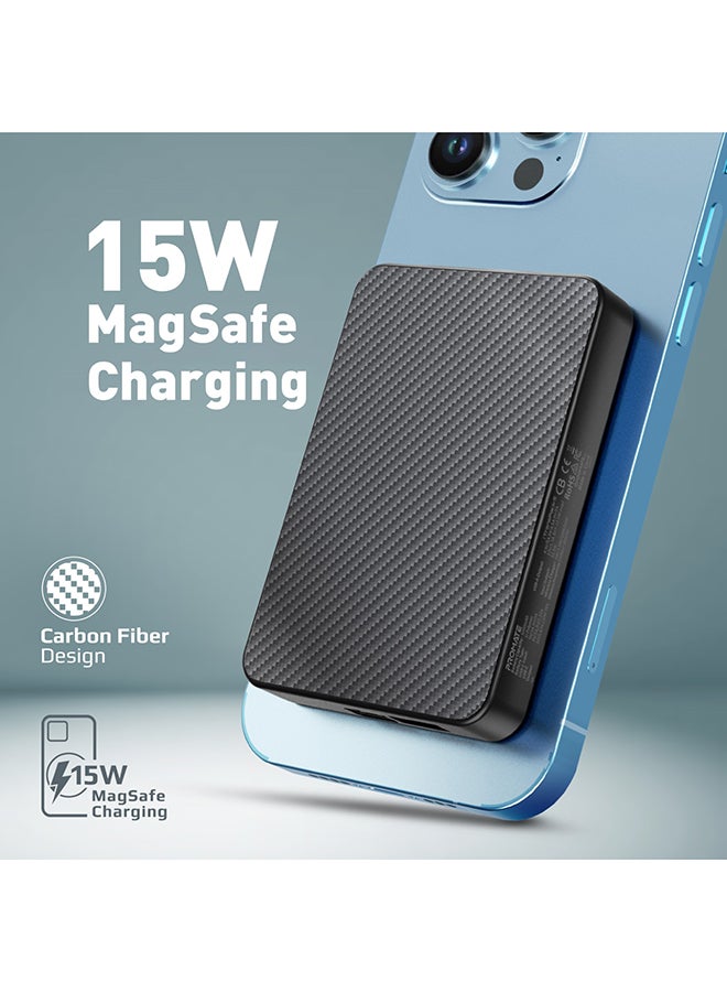 PROMATE - 5000.0 mAh 15W Magsafe Portable Charger Premium 5000Mah Transparent Portable Black - Image 1