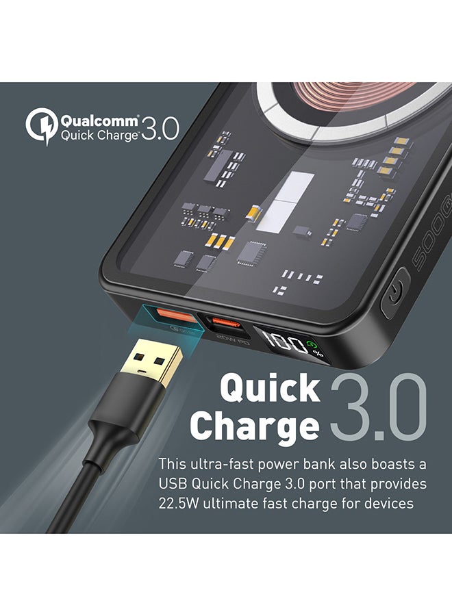 PROMATE - 5000.0 mAh 15W Magsafe Portable Charger Premium 5000Mah Transparent Portable Black - Image 1