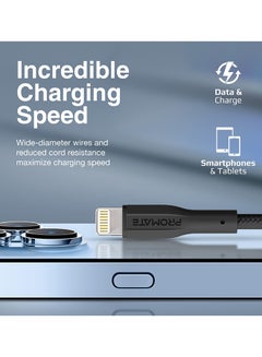PROMATE USB-A To Lightning Cable Durable 10W With 480 Mbps Data Transfer Black  - Image 2