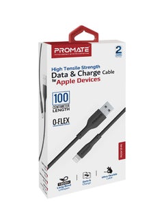PROMATE USB-A To Lightning Cable Durable 10W With 480 Mbps Data Transfer Black  - Image 5