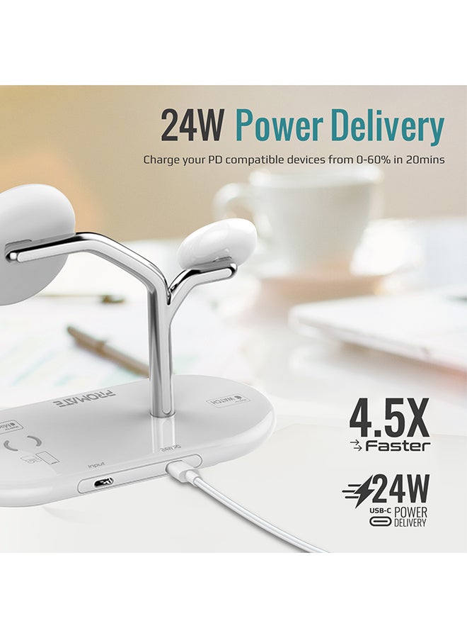PROMATE - 54W High Speed MagSafe Charging Station Synergy White - Image 1