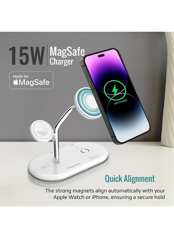 PROMATE - 54W High Speed MagSafe Charging Station Synergy White - Image 1