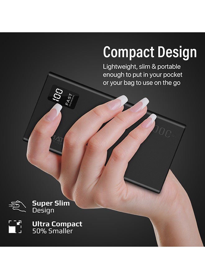 PROMATE - 20000 mAh Bolt 20000mAh Compact Smart Charging Power Bank with Dual USB-A & USB-C Output 10W Black - Image 1