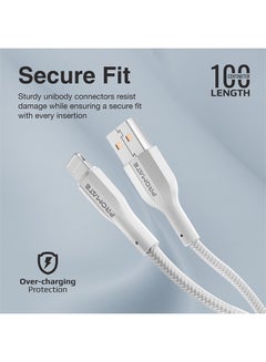 PROMATE Usb-A To Lightning Cable Durable 10W Charger With 480 Mbps Data Transfer White  - Image 4