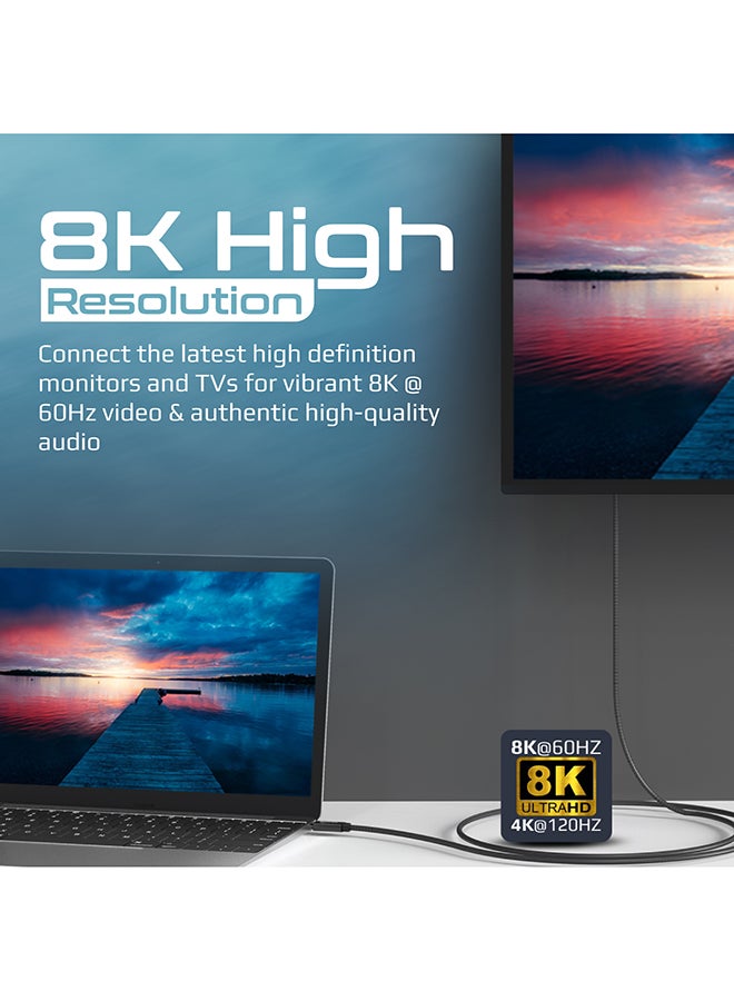بروميت - كابل USB-C فائق الدقة 8K 60 هرتز، كابل USB 4 من النوع C - Image 1